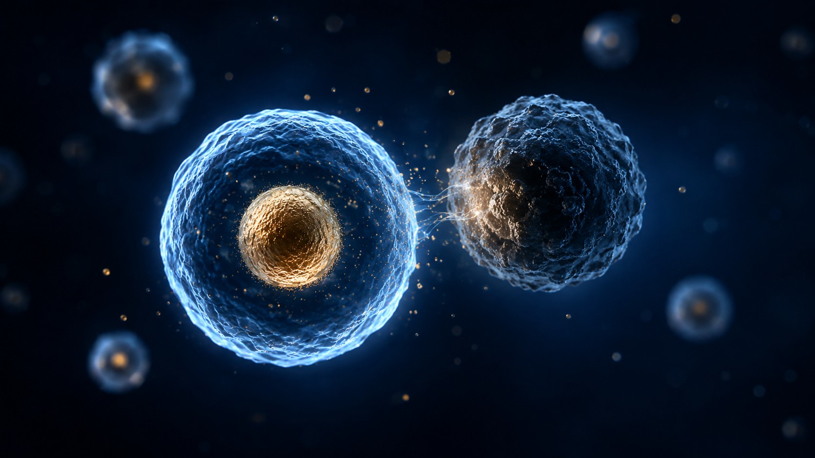 Two Cells Interacting Within An Immune Surveillance Environment