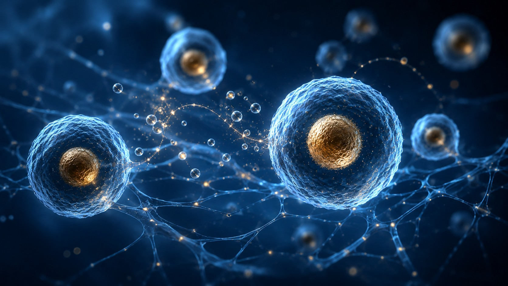 Blue And Gold Cellular Communication Network